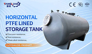 Large Horizontal PTFE Lined Tank